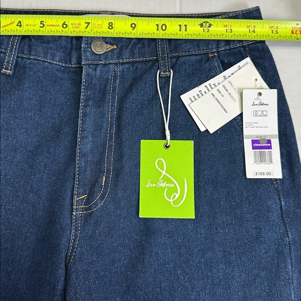Sam Edelman Bay Flare Trouser Jeans Women’s 27 High Rise Wide‎ Leg NWT Dark Wash